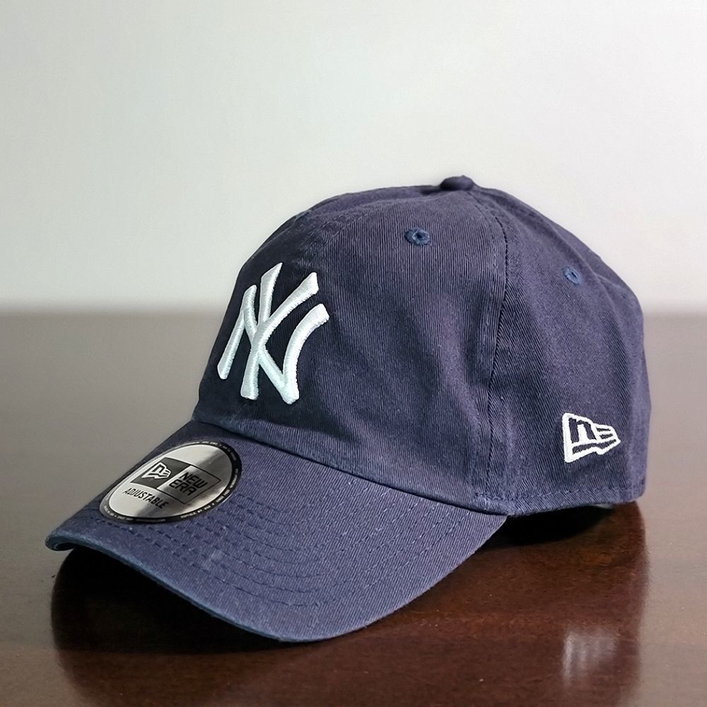 New Era MLB New York Yankees Dad Hat Baseball Cap Cotton Navy Blue White Logo